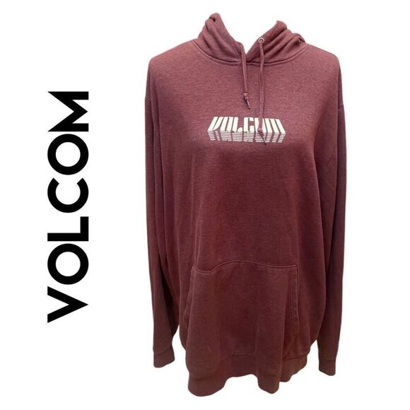Volcom Maroon/Mauve Pullover Unisex Hoodie Size XL - Picture 1 of 12